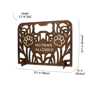 Portable Wooden Pet Barrier, No Drilling, Freestanding Wooden Dog Gate