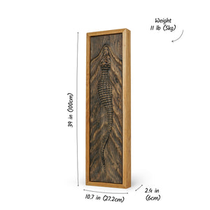 Handcrafted Crocodile Wood Relief, 3D Rustic Wall Art, Unique Wildlife Gift, Alligator Carving Home Decor