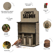 Load image into Gallery viewer, Personalized Bird Feeder, Western Saloon Style Birdhouse