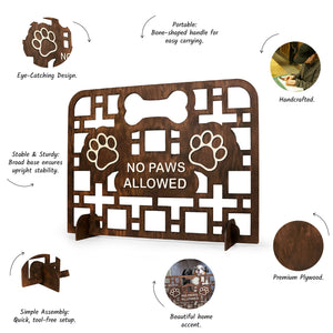 Personalized Wooden Dog Stopper, No-Drill Pet Barrier for Doorways & Stairs