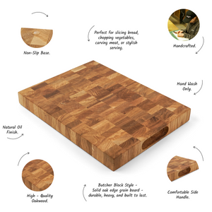Wooden Cutting Board for Everyday Cooking, Handmade Oak Kitchen Board, Personalized Engraved Gift