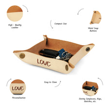 Load image into Gallery viewer, Leather valet tray with personalization