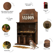 Load image into Gallery viewer, Rustic Saloon-Style Bird Feeder, Ready-Assembled Wooden Feeder for Backyard Bird Feeding and Nature Observation
