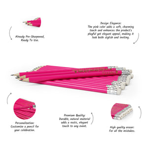 Personalized Pink Wooden HB Pencil, Perfect Gift for Students, Artists & Teachers