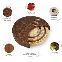 Load image into Gallery viewer, Round Wooden Wall Calendar, Handmade Desk &amp; Wall Decor for Home and Office