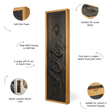 Load image into Gallery viewer, Handcrafted 3D Wooden Snake Wall Art, Lifelike Oak Serpent Sculpture for Home, Office, or Unique Gift