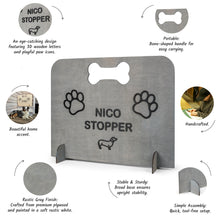 Load image into Gallery viewer, Handcrafted Wooden Dog Stopper, Pet Blocker for Hallways, Rooms, and Open Spaces