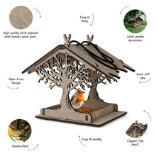 Load image into Gallery viewer, Rustic Outdoor Wildlife Feeder for birds, Wooden Bird Feeder for Garden, Backyard and Patio