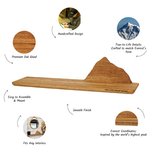 Floating Mountain Shelf, Rustic Wooden Wall Decor for Nature-Inspired Interiors