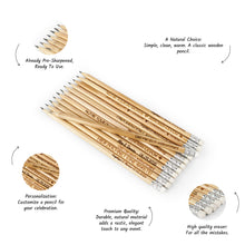 Load image into Gallery viewer, Personalized Natural Wooden HB Pencils, Custom Engraved Gift