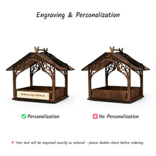 Load image into Gallery viewer, Personalized Wooden Bird Feeder, Handcrafted Hanging Feeder for Gardens and Patios