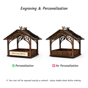 Personalized Wooden Bird Feeder, Handcrafted Hanging Feeder for Gardens and Patios