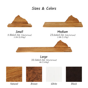 Floating Mountain Shelf, Rustic Wooden Wall Decor for Nature-Inspired Interiors