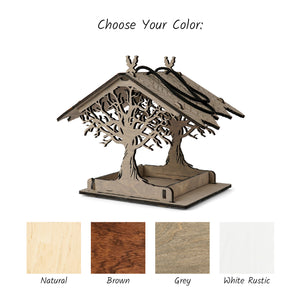 Rustic Outdoor Wildlife Feeder for birds, Wooden Bird Feeder for Garden, Backyard and Patio