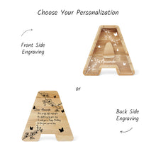 Load image into Gallery viewer, Wooden A-Z Letter Bank for Saving Money, Personalized Money Box for Home, Office, or Custom Gift
