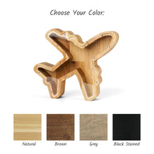 Load image into Gallery viewer, Wooden Airplane Money Bank for Kids, Piggy Bank for Home Decor, Custom Coin Bank for Personalized Gifts
