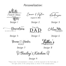 Load image into Gallery viewer, Engraved Oak Cutting Board with Cow Design, Personalised Kitchen &amp; BBQ Gift for Meat Lovers