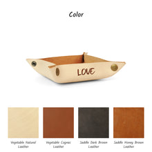 Load image into Gallery viewer, Leather valet tray with personalization