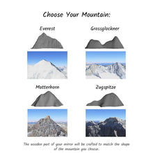 Load image into Gallery viewer, Mountain-Shaped Oak Mirror with Shelf, Rustic Handmade Wall Accent