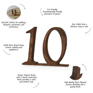 Rustic Wooden Table Numbers 1-10 for Weddings, Events, and Special Occasions