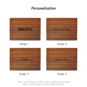 Custom Wooden Bath Mat, Anti-Slip Shower Floor Mat, Ideal Gift for Home or Spa Lovers