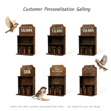 Load image into Gallery viewer, Personalized Bird Feeder, Western Saloon Style Birdhouse