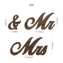 Load image into Gallery viewer, Mr &amp; Mrs Wooden Signs for Wedding Table, Rustic Wedding Décor for Boho Style Centerpiece, Freestanding Bride and Groom Photo Props