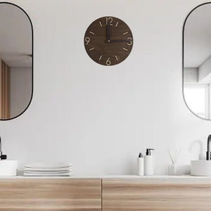 Wooden Clock, Unique Round Wooden Clock