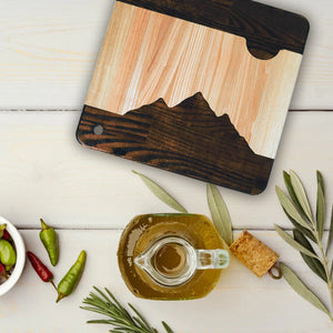 Mountains Cutting Board Medium, Wooden Chopping Board Mountain