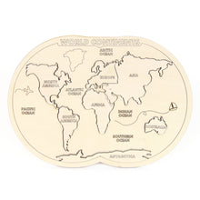 Load image into Gallery viewer, World map puzzle - educational toys wooden world map puzzle