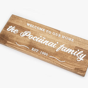 family name boards - wooden name board