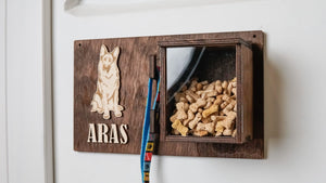 Dog leash holder - wooden dog leash hanger