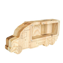 Load image into Gallery viewer, Wooden Truck Piggy Bank, Personalized Piggy Bank
