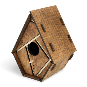 Wooden Bird House "Lines"