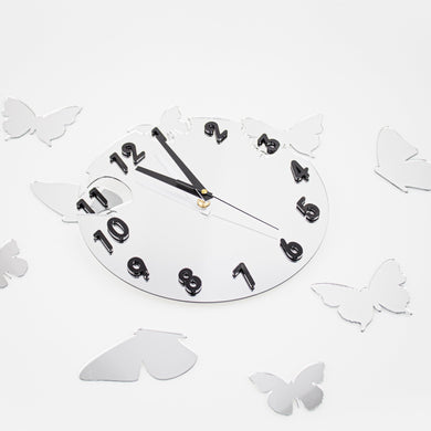 Wall clock - Acrylic glass wall clock with butterflies