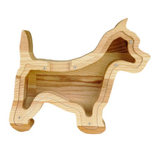 Load image into Gallery viewer, Piggy Bank  Dog, Wooden Coin Box Dog