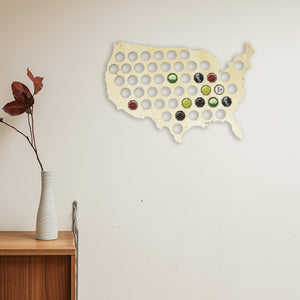 Wall Map Of US, Beer Cap Collecting Board