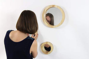 Mirror set - wooden wall mirror set 3 pieces