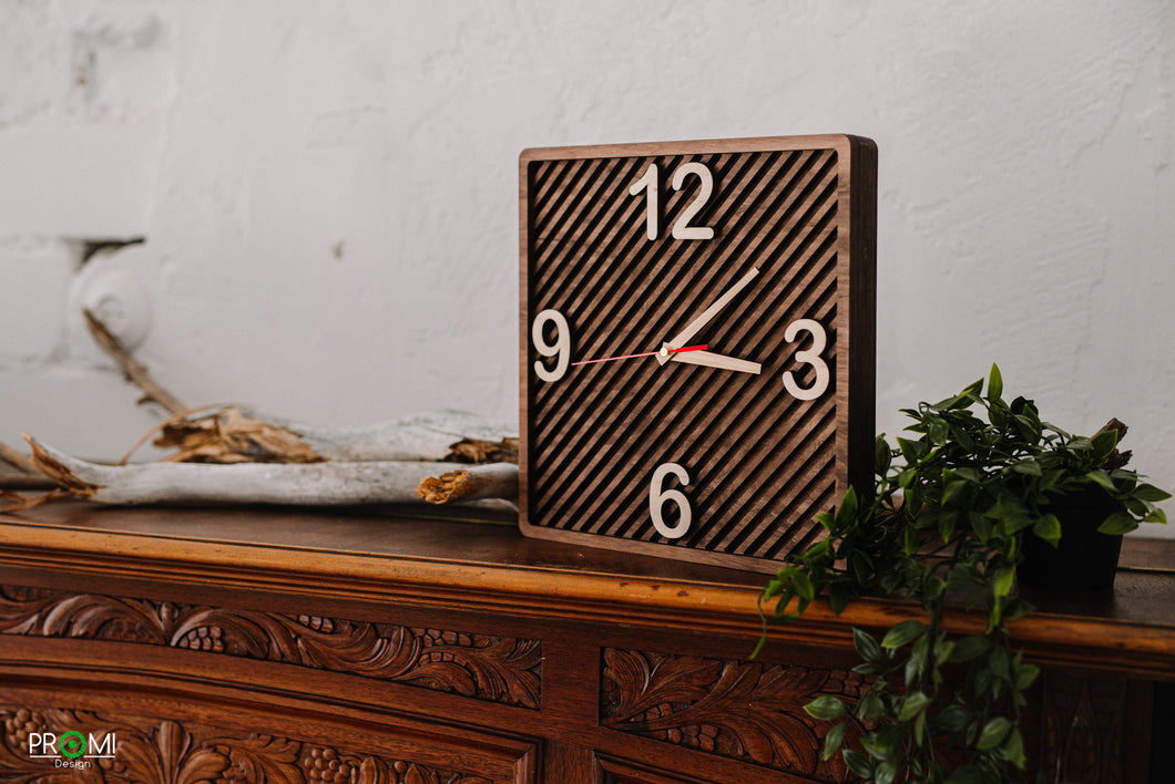 Wooden clock - wood designer clock