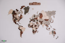 Load image into Gallery viewer, Wooden world map - wooden wall word map