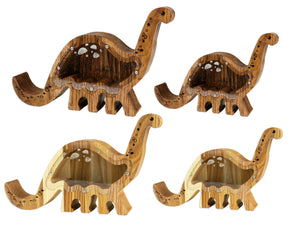 Wooden Piggy Bank Dinosaur (L, Engraving)