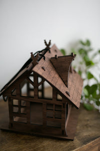Bird feeder - wooden house shape bird feeder