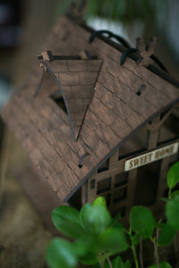 Bird feeder - wooden house shape bird feeder