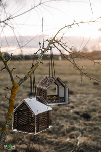 Bird feeder - wooden hanging bird feeder
