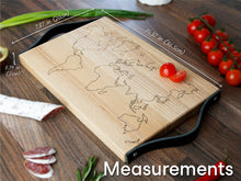 Load image into Gallery viewer, Natural Wood Cutting Board With Leather Handles (3 colors, personalization)