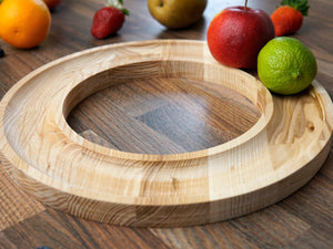 Natural Wood Fruit Bowl Kitchen Decor