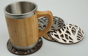 Wooden Mug Coaster "Branches"