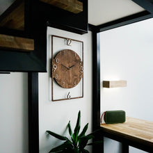 Load image into Gallery viewer, Wall clock - large wooden wall clock