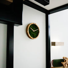 Load image into Gallery viewer, Wall clock - wooden wall clock with moss