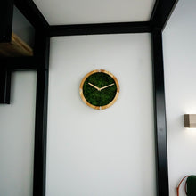 Load image into Gallery viewer, Wall clock - wooden wall clock with moss